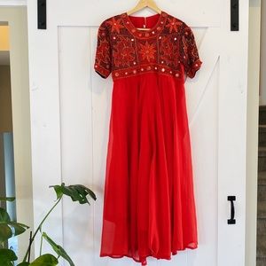 Vintage Red Turkish embellished dress